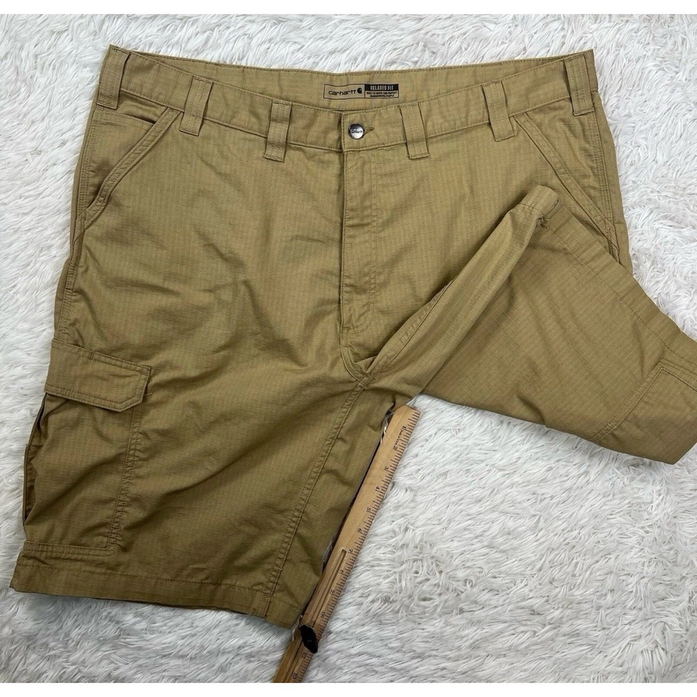 Carhartt Shorts Khaki Relaxed Fit Ripstop Cargo Work Force Mens Size 44‎ BS3543 - Picture 8 of 11